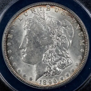 1896-O $1 Morgan Dollar ANACS AU 55 - Picture 1 of 5