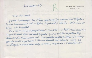 Maurice GARÇON, avocat. Lettre autographe à Jean GALTIER-BOISSIÈRE 1963 - Picture 1 of 2