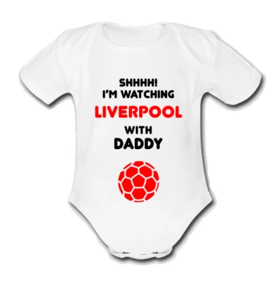 PSYCHOBABY LIVERPOOL Strampler Babyweste mitwachsen Geschenk beobachten mit Papa etc Fußball