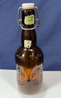 Vintage Grolsch Embossed Amber Brown Beer Bottle Florida Swing Top Lid Preowned