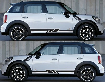 2X Side Lower Door Stripes Sticker Graphics Decal For Mini Cooper S R56 F56 F55 - Image 1 of 4