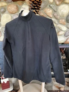 LLBEAN Fitness Fleece Jacket Pullover 1/4 Front Zipper Ink Black SZ SMALL NEW - Picture 1 of 16