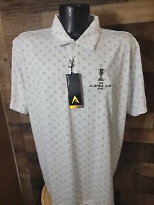 Antigua Mens XL Extra Large White Gray Short Sleeve Golf ⛳️ Polo Shirt NWT