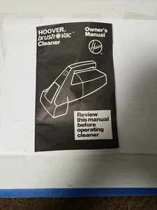 (Hoover Brush Vac Handheld Electric Vacuum Cleaner)-"OWNER'S MANUAL-ONLY!!-ONLY! - Picture 1 of 5