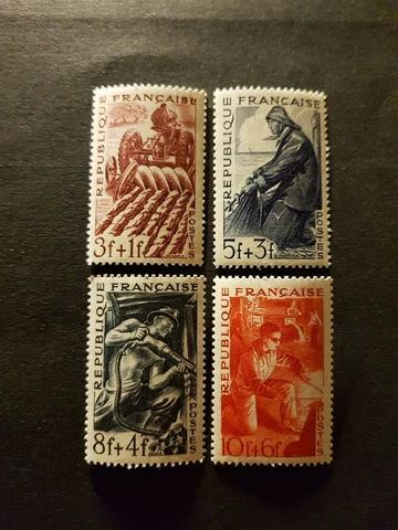 Stamp France Series Of Professions N°823 A 826 New Luxury MNH 1949 Cover
