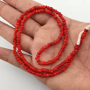 3-4 mm Antik Venezianisch Rot Weiß Herz Perlen Strang - Bild 1 von 18