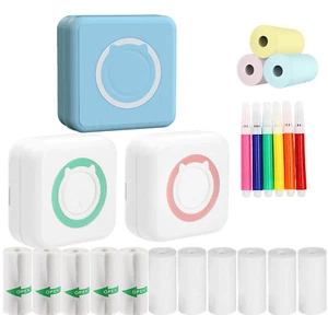Portable Mini Pocket Thermal Printer Bluetooth Phone Photo Memo Printing + Paper - Picture 1 of 16