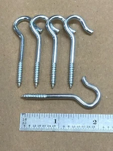 #10 Screw Hook, 2- 1/6", Zinc Plated, PKG of 5 - Picture 1 of 1