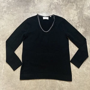 Georges Rech Paris Pullover Damen Medium schwarz Kaschmir Wolle Kettenausschnitt - Bild 1 von 12