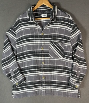 Mens Elwood Flannel Long Sleeve Shirt Overshirt  Size Large Thick Rag Striped - Image 1 of 4