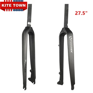 27.5" TOSEEK 1-1/8" Full Carbon Fiber MTB Fork Disc Brake Rigid Super Light Fork - Picture 1 of 5