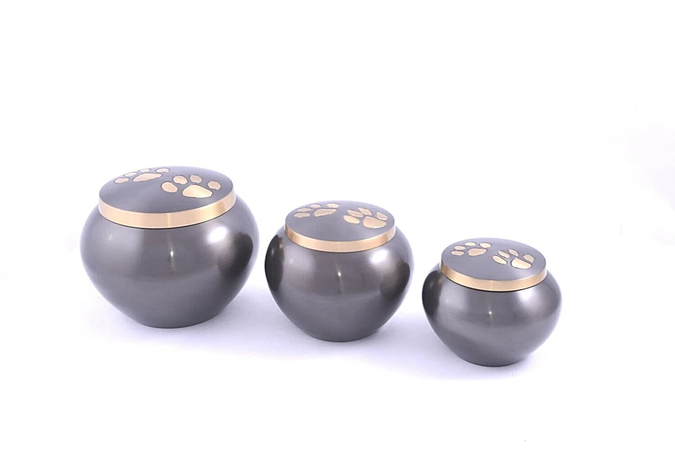 Silver Paw Print Pet Cremation Urn keepsake, heart, small, med, large - Image 1 of 1