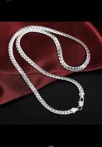 18”,20”, 22”,24” - 925sterling Silver Necklace Chain For Women Men Fashion - Picture 1 of 13
