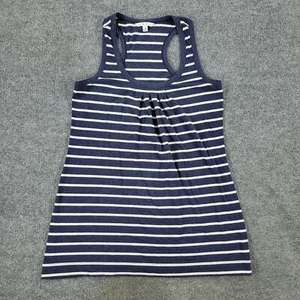 Cabi Tank Top Shirt Women Medium Blue White Striped Pleated Sleeveless Pullover - Picture 1 of 12