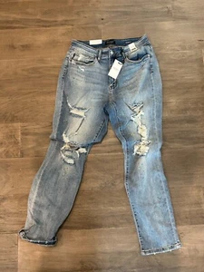Neu mit Etikett Judy blaue Damenjeans Größe 14W Boyfriend-Passform JB82245LT - Bild 1 von 3