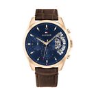 Tommy Hilfiger - 1710453 - Watch - Wristwatch - Rosé Gold - Blue - Brown Leather