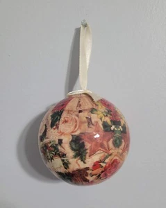 Adorno de Navidad vintage de aplausos decoupage victoriano flores de Papá Noel  - Imagen 1 de 3