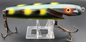 LEOPARDIE'S LEO LURES 6" Wood FROG COLOR JERKBAIT CEDAR MUSKIE/MUSKY LURE - Picture 1 of 6