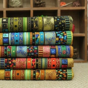 Ethnic Fabric Stripe Cotton Linen Bohemia Boho Indian Mediterranean 1M DIY - Picture 1 of 14