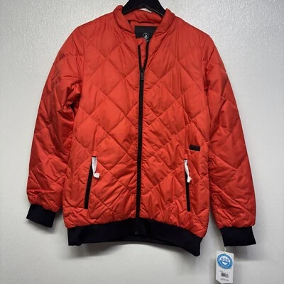 Chaqueta de snowboard Volcom para mujer Casco Down Puff (pequeña) roja #y1a Foto 1 de 4