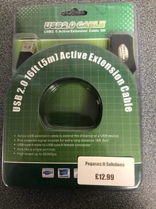 5M USB 2.0 Active Repeater Extension Printer Cable - 5 metre long booster lead - Picture 1 of 2