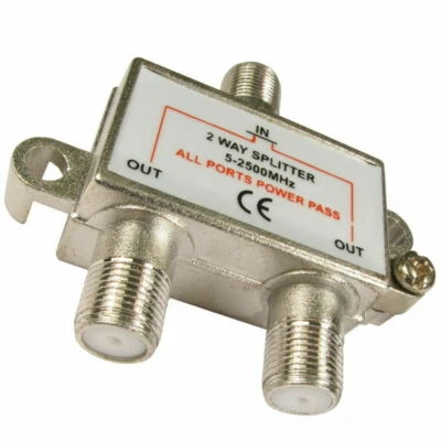 Splitter cavo TV satellitare 2 vie per Sky Virgin Media Freesat Openbox - Immagine 1 di 3