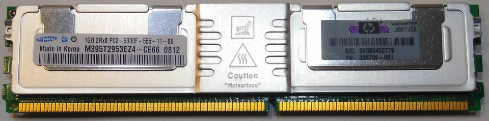 MEMORIA RAM 1GB 2Rx8 PC2 5300 DDR2 667MHz FB-DIMM M395T2953EZ4 SAMSUNG - Immagine 1 di 1