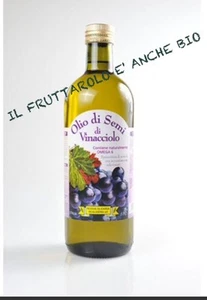 OLIO DI SEMI DI VINACCIOLO 1 LITRO BOTTIGLIA VETRO OLIO DI SEMI DI UVA - Foto 1 di 1