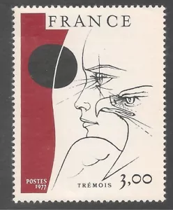 Francia #1520 (A743) En muy buen estado sin montar o nunca montada - 1977 3 fr Cabeza y águila, por Pierre-Yves Tremois - Imagen 1 de 1