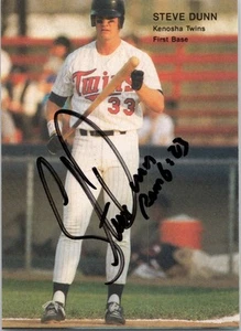 Steve Dunn Firmado 1990 Mejor Liga Menor Kenosha Mellizos #12 Autografiado - Imagen 1 de 2