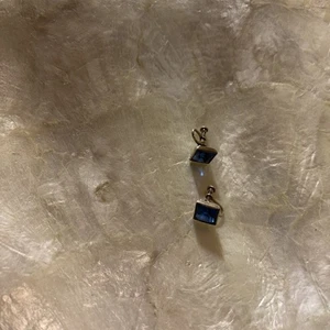 Halber Zoll blaue Sterling Silber Schraub Ohrringe - Bild 1 von 6