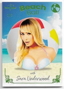 2025 BENCHWARMER GIRLS OF SUMMER SARA UNDERWOOD LIME GREEN BEACH BALL CARD /3 - Picture 1 of 2