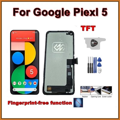 TFT Display For Google Pixel 5 LCD Screen Digitizer Assembly with Frame Replace - Image 1 of 4
