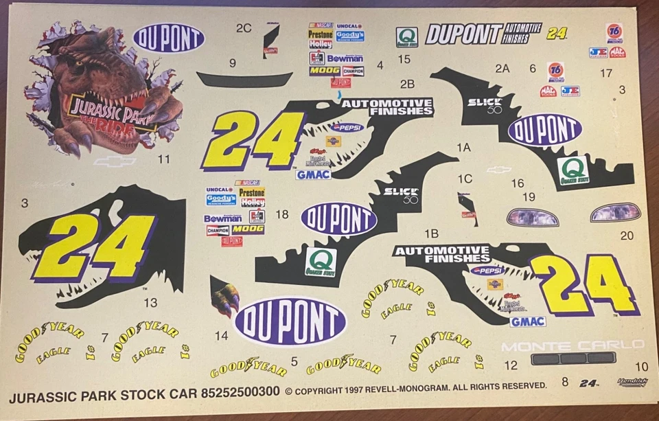 Calcomanías Revell - 1997 Jurassic Park STtock Car - 85252500300 - SW Foto 1 de 1