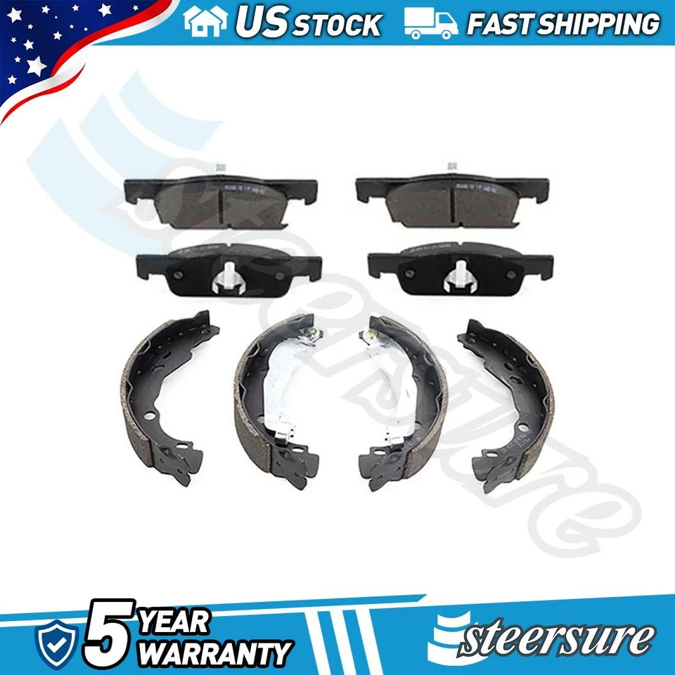 前后盘式制动垫套装鼓式制动鞋适合 2016 - 2018 年雷诺 Stepway — 第 1/4 张图片