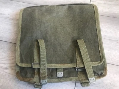 Vintage 80's Genuine Polish Army Canvas Webbing Bread Bag Military Satchel-USED. - Image 1 of 4