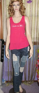 ¡NUEVO! JEANS FREE PEOPLE Agotados Patchwork PIERNA DELGADA ELÁSTICA 24 26 27 28 - Imagen 1 de 12