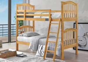 Cosmos Bunk Bed - White or Maple - Solid Hardwood -Cosmos Solid Twin Bunks - Picture 1 of 12