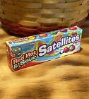 Vintage 1980's Swell SATELLITES Red Hot & Sour UFO Shaped Candy Box 5” SEALED