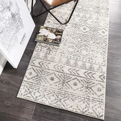 HARBOR GREY IVORY BOHO TRIBAL VINTAGE MOROCCAN MODERN RUG RUNNER-3 Sizes *NEW* - image 1 of 4