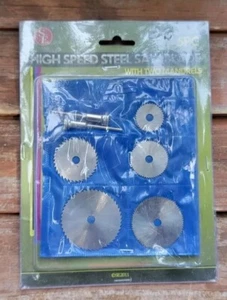 5 piezas hoja de sierra de acero de alta velocidad con 2 mandriles totalmente nueva en caja - Imagen 1 de 3