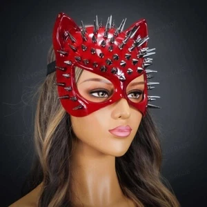 Mujer Sexy Picos Gatwoman Gato Disfraz Halloween Mascarada Máscara para Ojos [Rojo] - Imagen 1 de 3