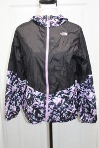The North Face Girl Size XL Packable Lightweight Black Purple Fleck Jacket VGC - Picture 1 of 7