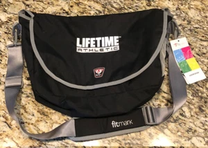 LIFETIME Athletic Gym Nylon Laptop Organizer Messenger Tote Bag Black. NWT - Picture 1 of 9