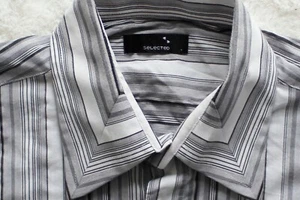 Selected stretch striped shirt long sleeve size L - Picture 1 of 4