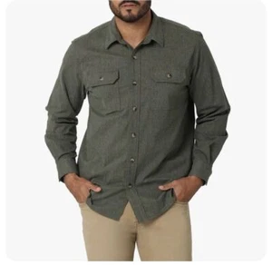 Camisa Wrangler Para Hombres 2XT Alta Manga Larga Sólida Verde Oliva Occidental - Imagen 1 de 5