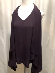 Karen Kane Tank Small Red Maroon Semi Sheer Drape Vest Style V-Neck Sleeveless - Picture 1 of 7