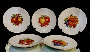 Fruit Plates..Baureuther..Bavaria..Set (5) Unique Plates...Each Measures 7.625" - Picture 1 of 12