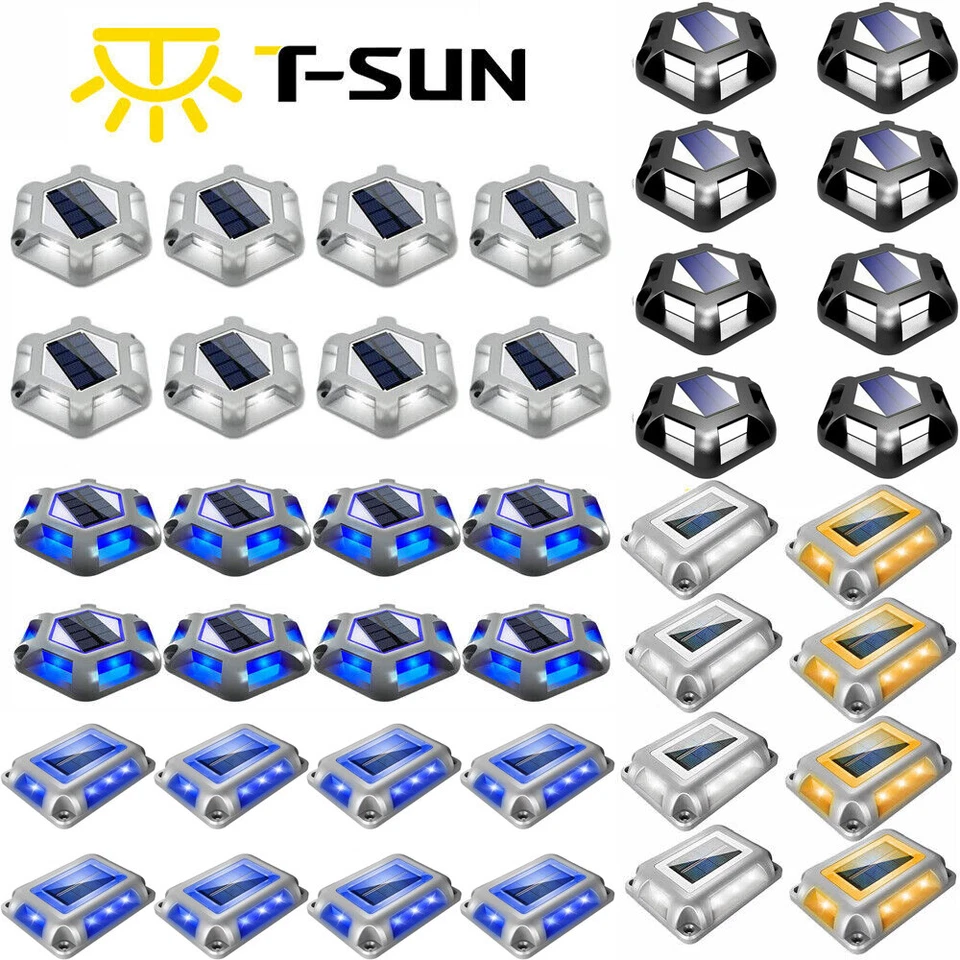 8x Solar LED Deck Road Step Path Light Dock For Outdoor Waterproof Driveway - Image 1 of 1