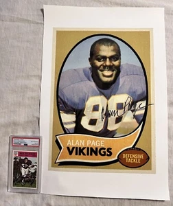 Alan Page Signed Enlarged Canvas Rookie 1970 Topps Minnesota Vikings MAN CAVE - Picture 1 of 2